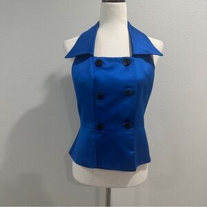 Jessica Howard Cobalt Blue Double-Breasted Vest